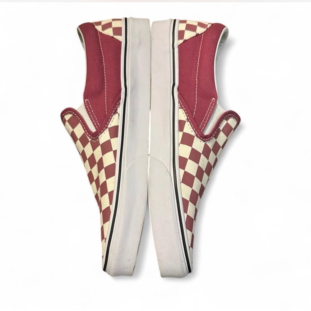 Vans Classic Slip On Checkerboard Rose Pink Burgundy Women’s 10 Skate Shoe - Picture 4 of 6